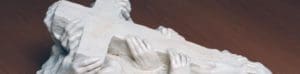 Sculpture of clinging to the cross