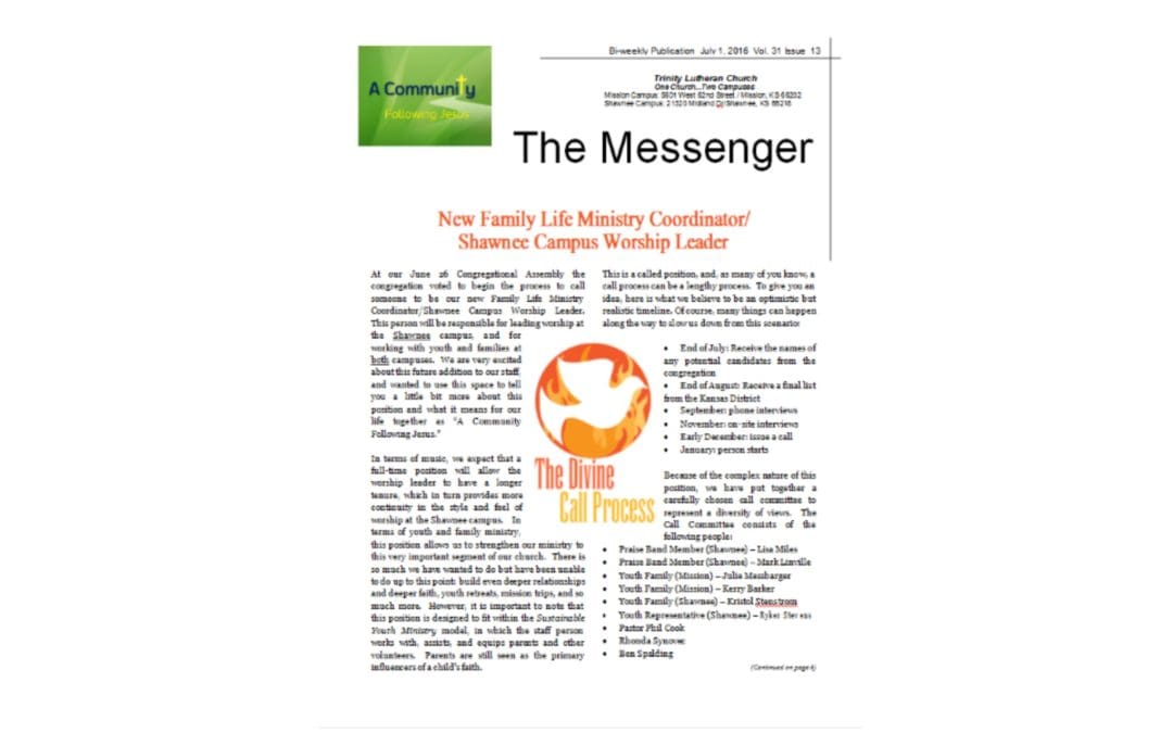 July 1, 2016 Messenger