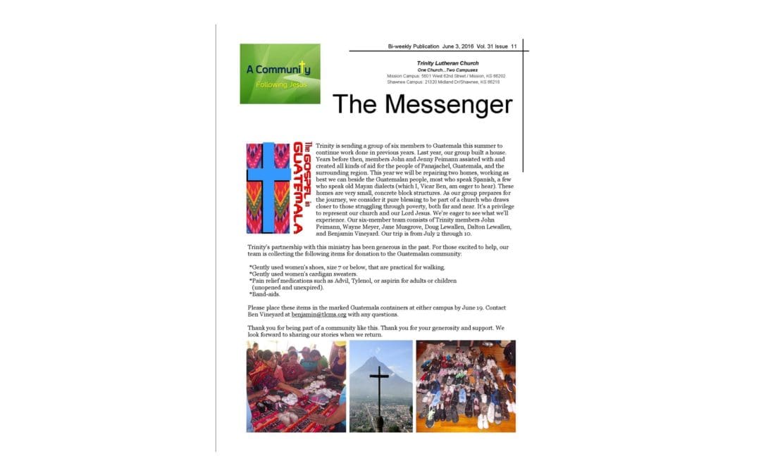 June 3, 2016 Messenger