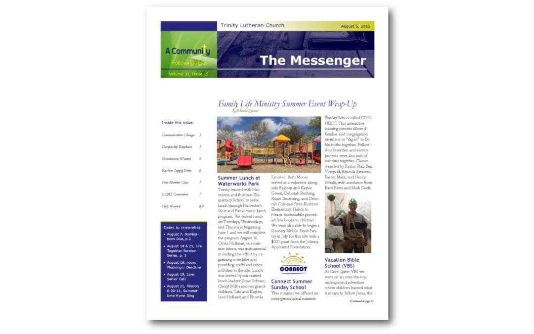 August 5, 2016 Messenger