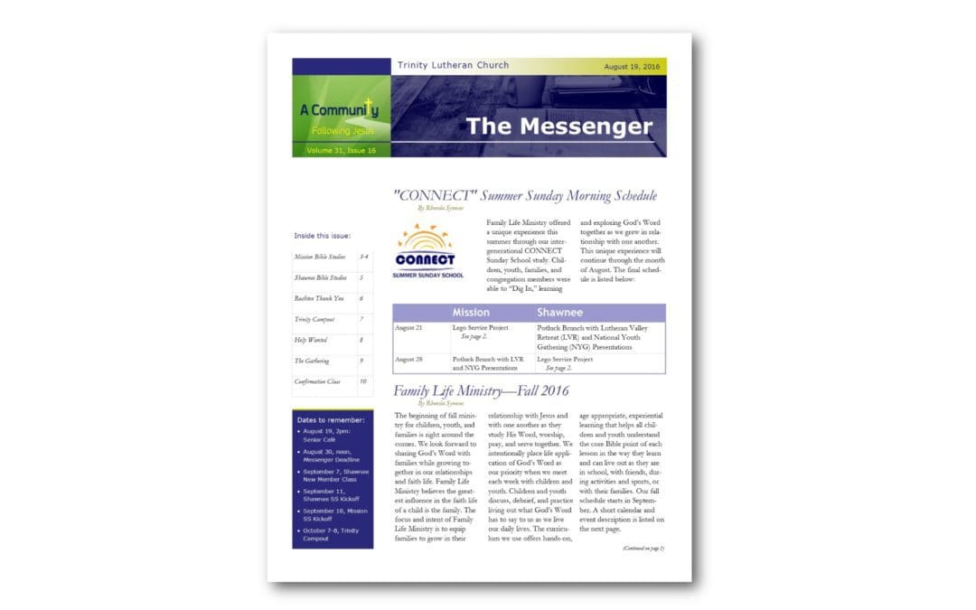 August 19, 2016, Messenger