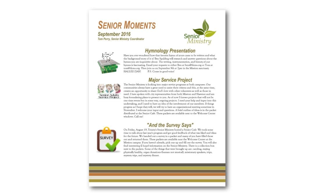 September 2016 Senior Moments