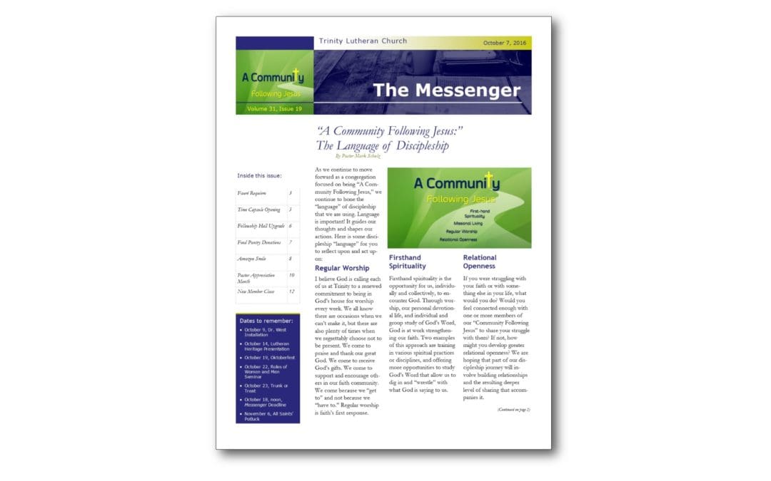 October 7, 2016, Trinity Messenger