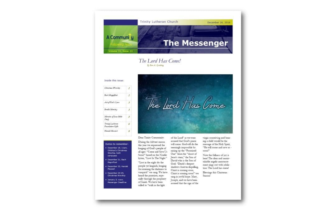 December 16, 2016, Messenger