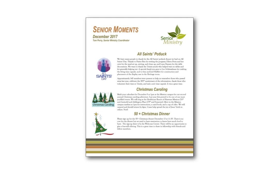December Senior Moments Newsletter