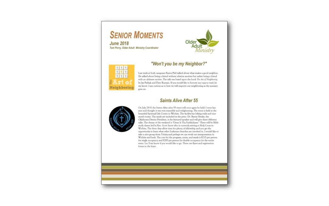 June 2018 Senior Moments Newsletter