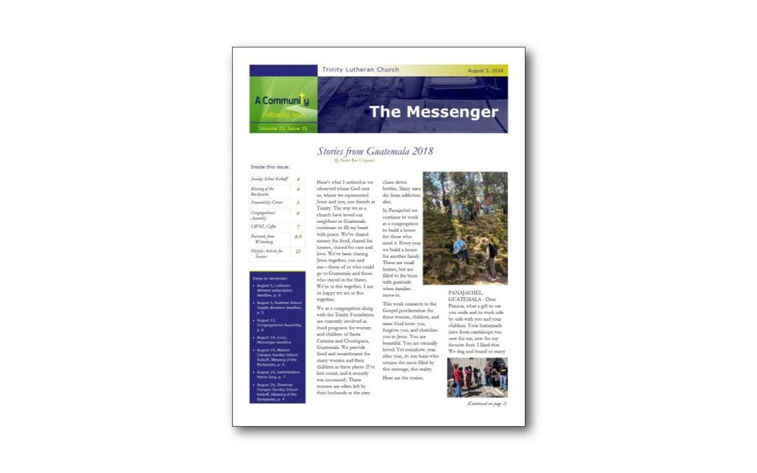 August 3 Trinity Messenger
