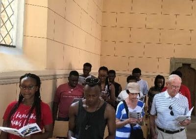 There were attendees from the USA, Germany, and a group of 12 men from Rwanda.