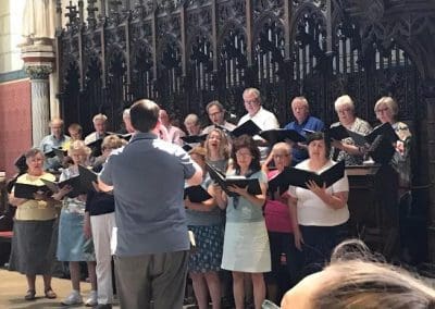 The Grace Lutheran choir singing from choir.