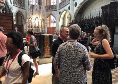 Getting acquainted after the service.