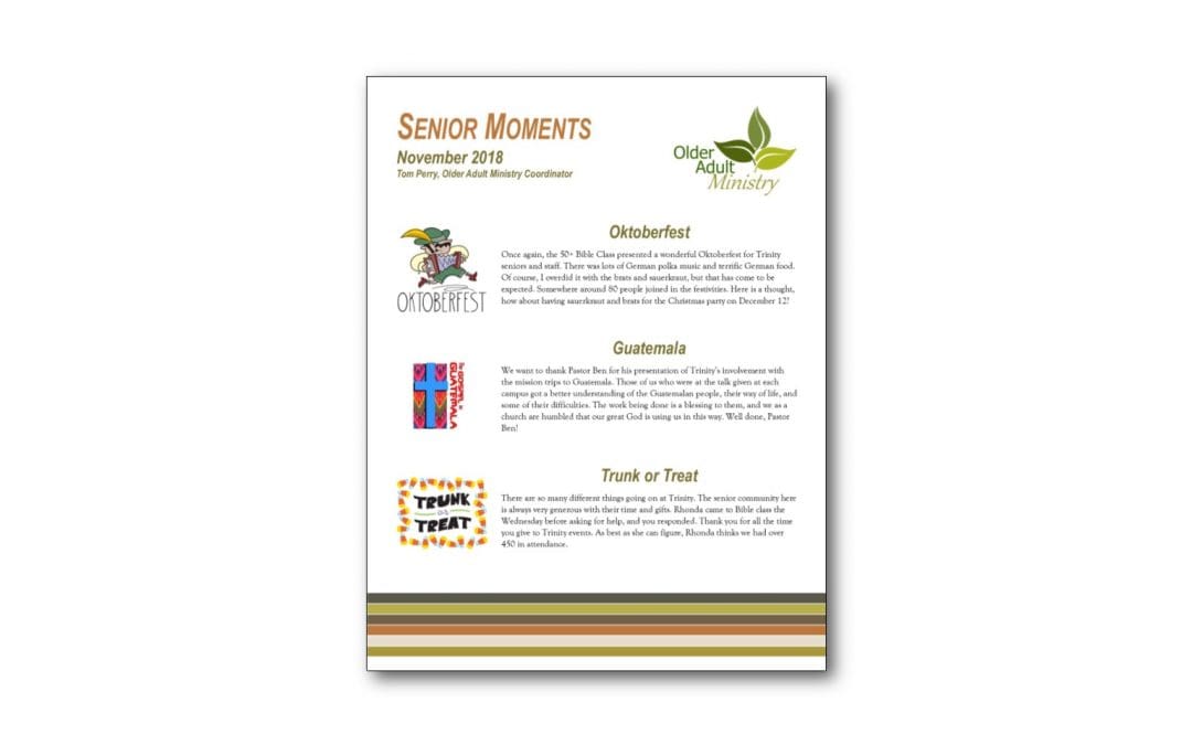 November Senior Moments Newsletter