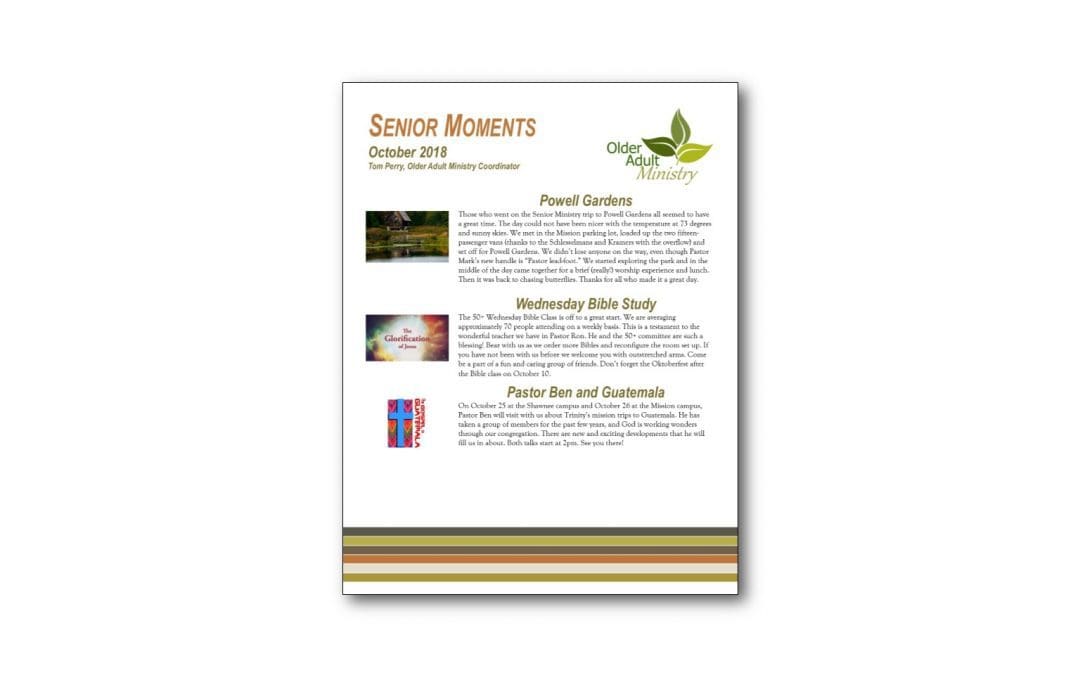 October Senior Moments Newsletter