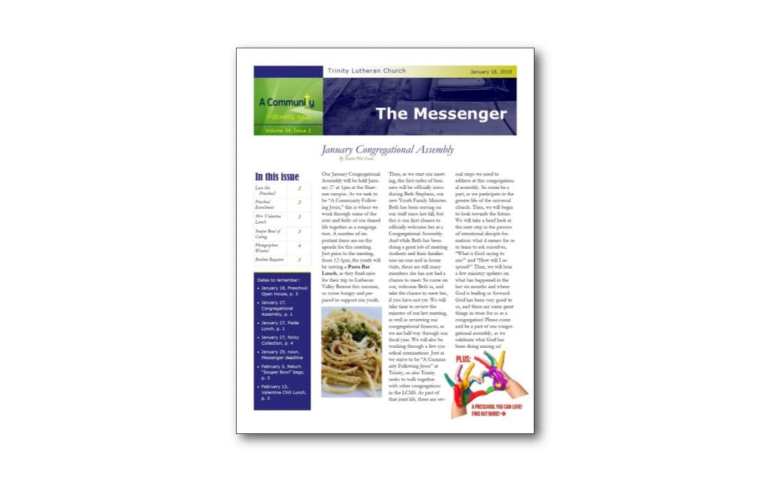 January 18 Trinity Messenger
