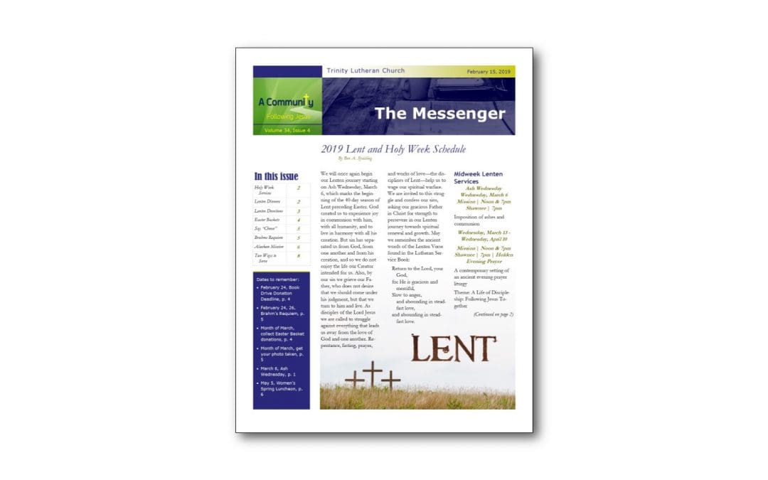 February 15 Trinity Messenger