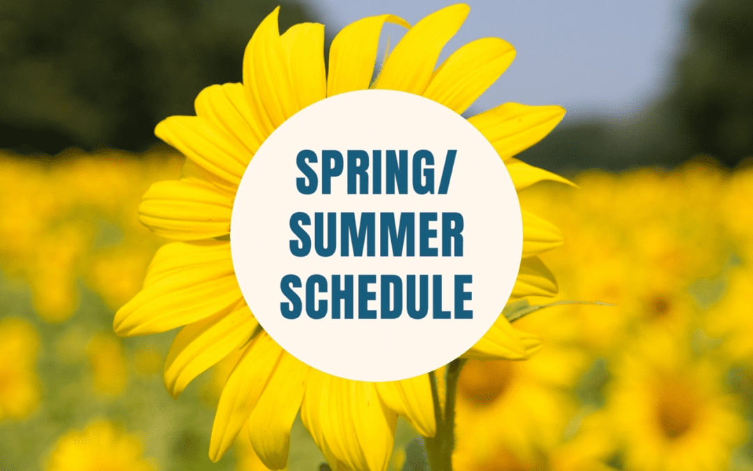 Confirmation Spring and Summer Schedule
