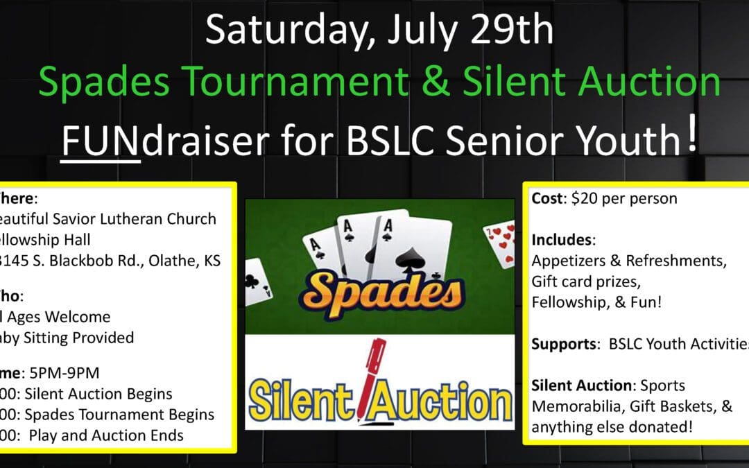 Spades Tournament at Beautiful Savior – Postponed to Later Date