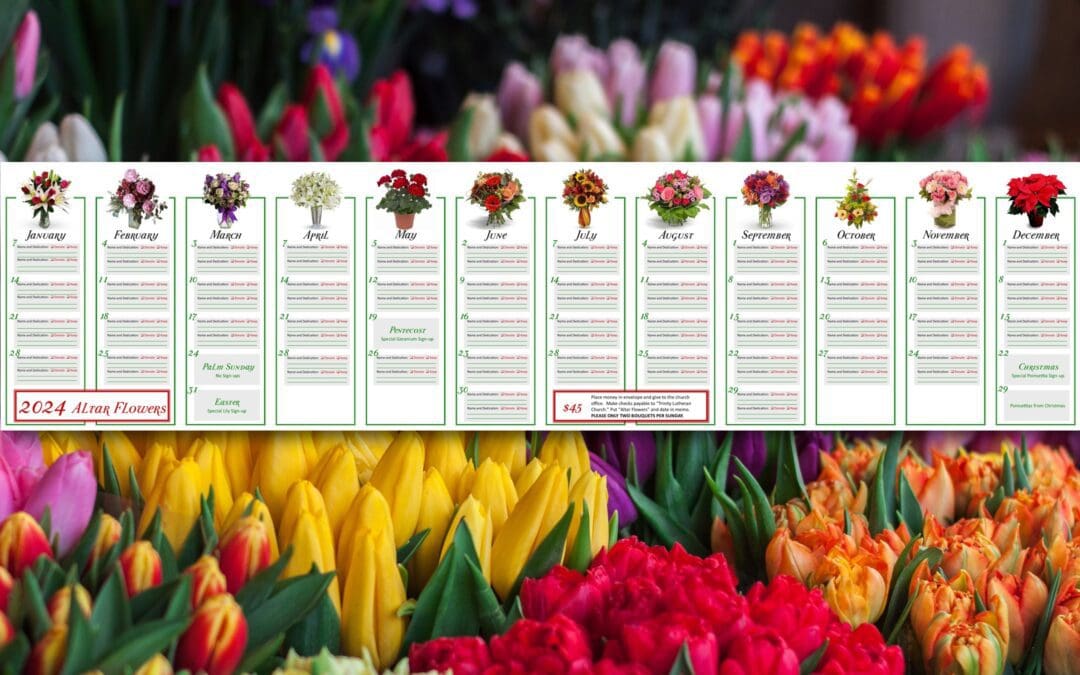 Altar Flower 2024 Schedule