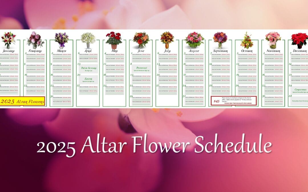 2025 Altar Flower Schedule